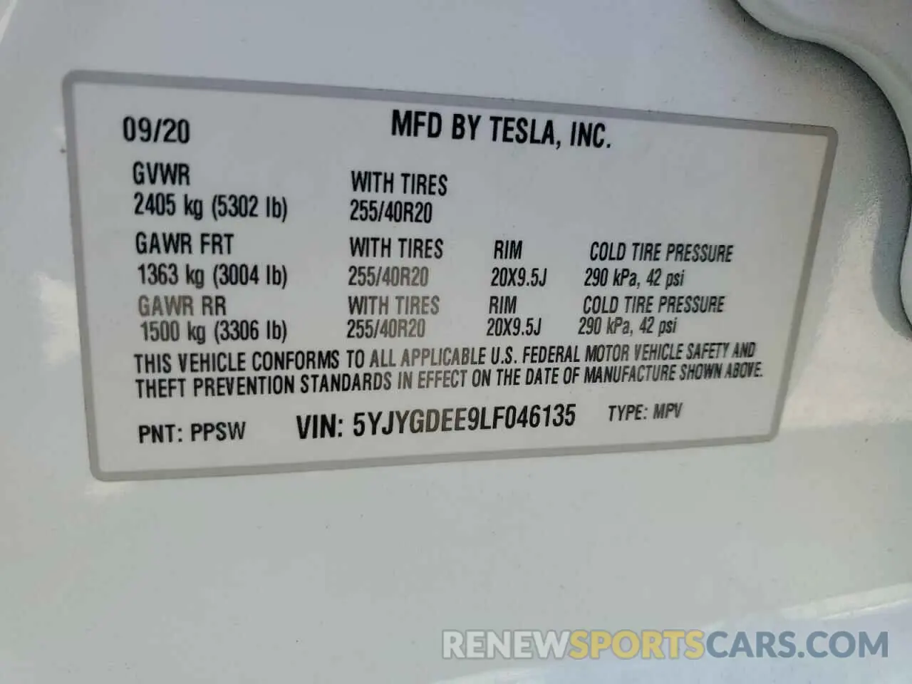 13 Photograph of a damaged car 5YJYGDEE9LF046135 TESLA MODEL Y 2020