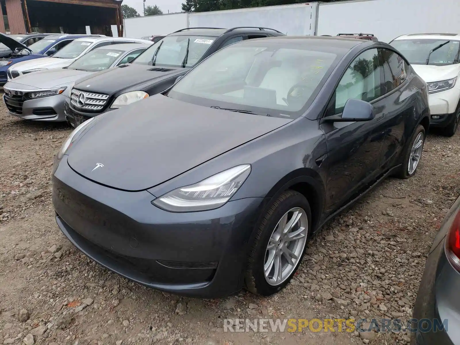 2 Photograph of a damaged car 5YJYGDEE9LF049343 TESLA MODEL Y 2020