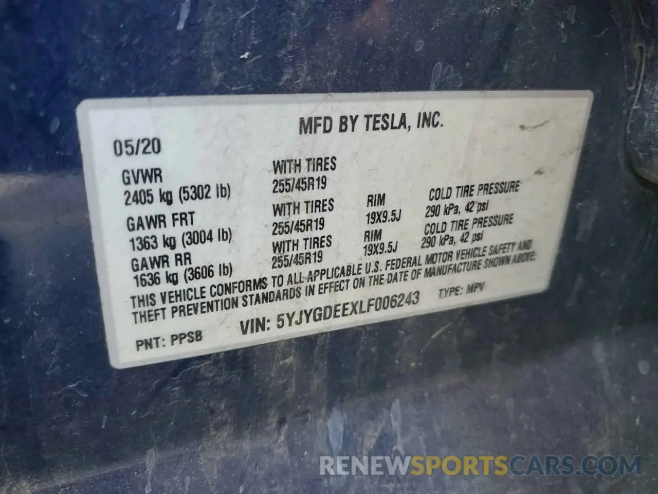 12 Photograph of a damaged car 5YJYGDEEXLF006243 TESLA MODEL Y 2020