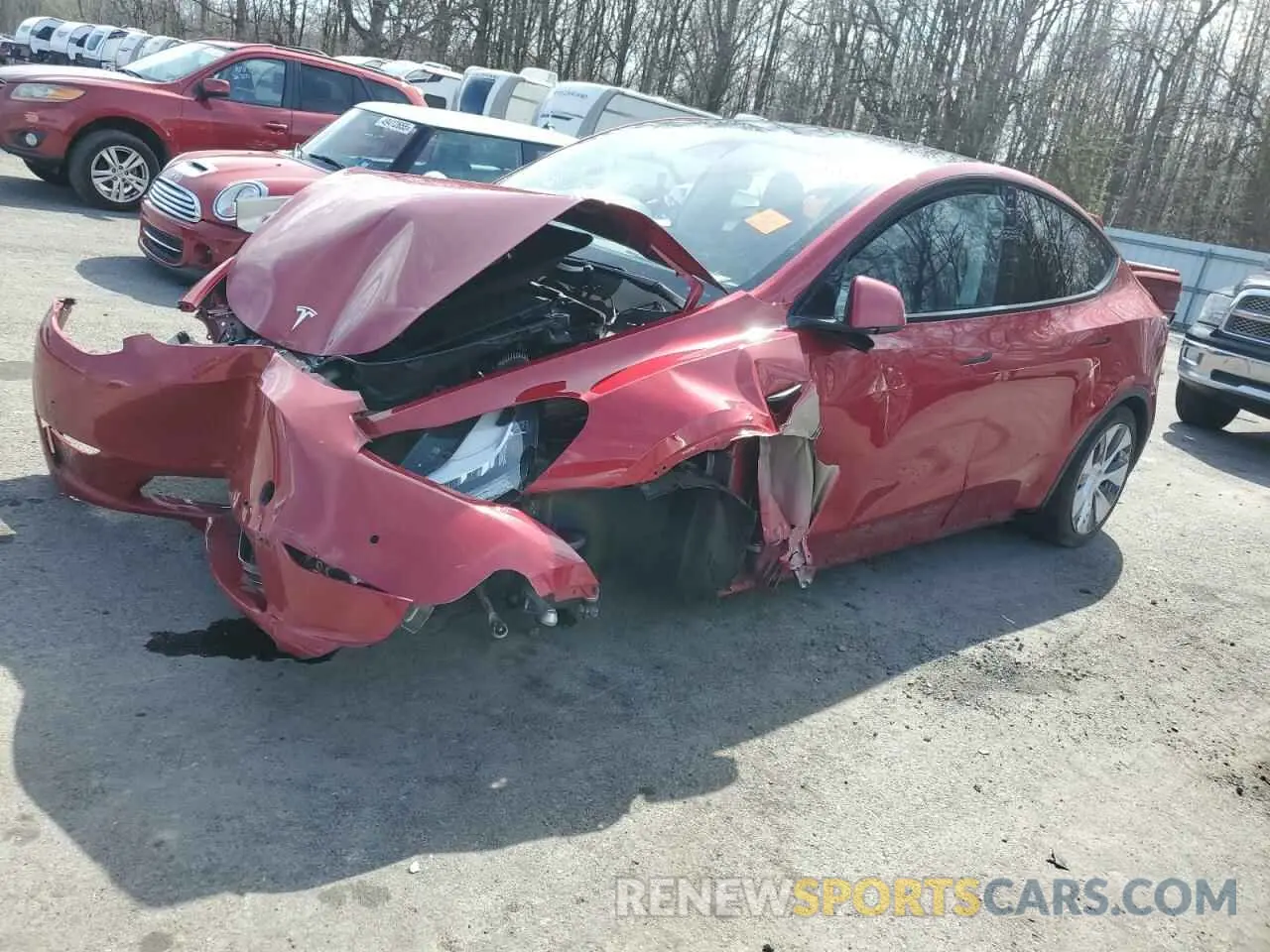 1 Photograph of a damaged car 5YJYGDEEXLF013726 TESLA MODEL Y 2020