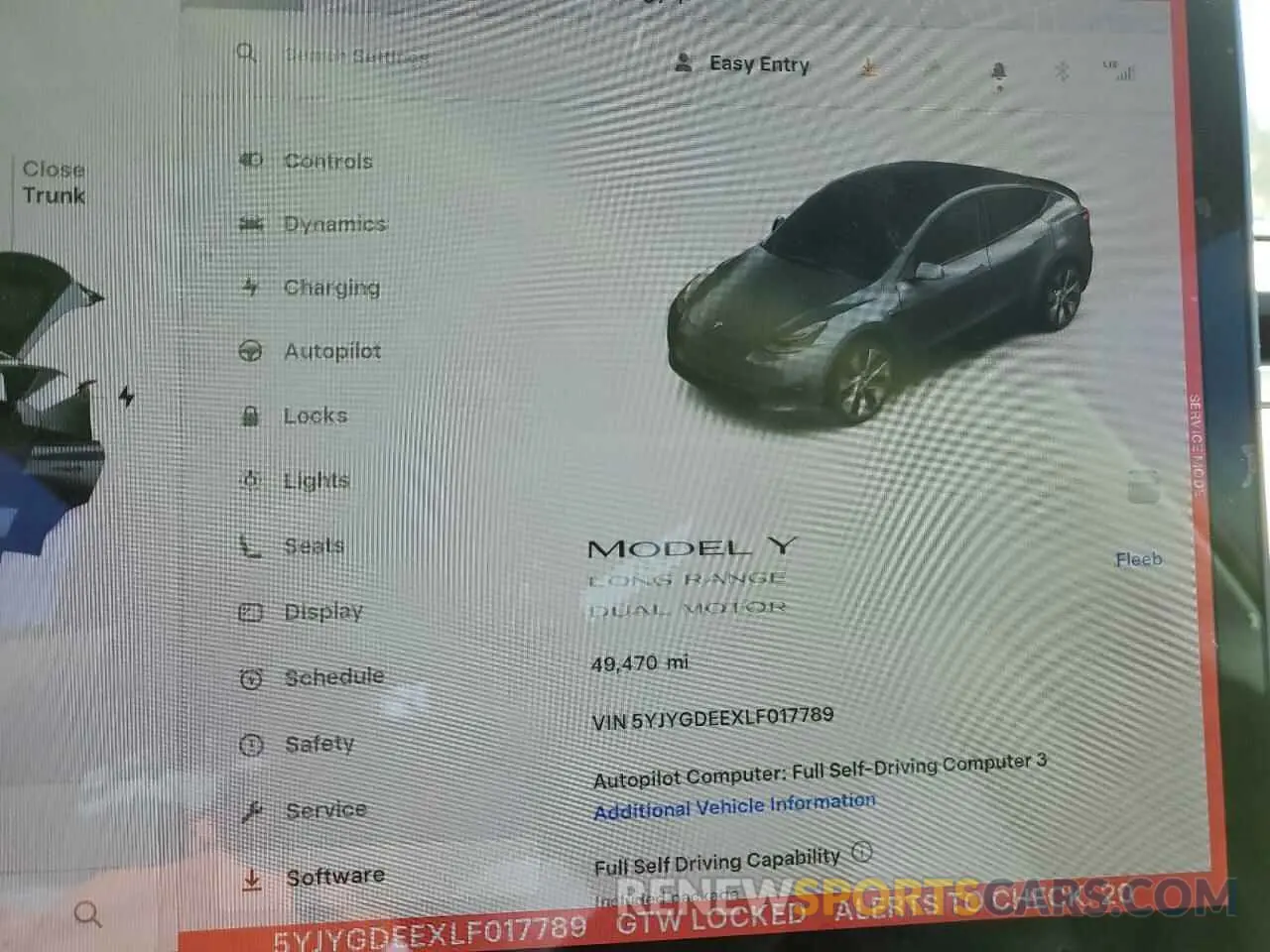 9 Photograph of a damaged car 5YJYGDEEXLF017789 TESLA MODEL Y 2020