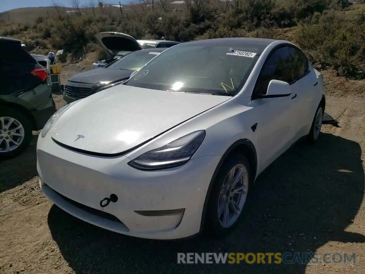 2 Photograph of a damaged car 5YJYGDEEXLF023771 TESLA MODEL Y 2020