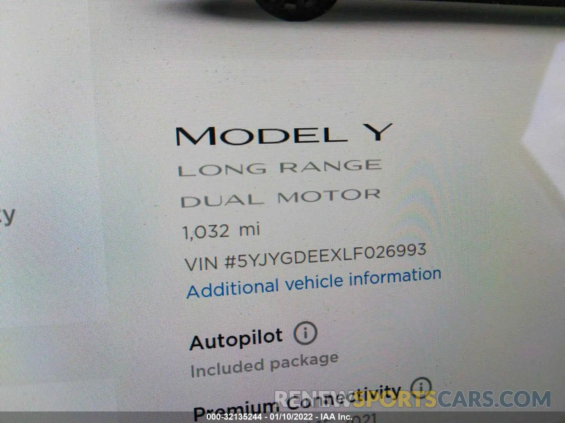 7 Photograph of a damaged car 5YJYGDEEXLF026993 TESLA MODEL Y 2020