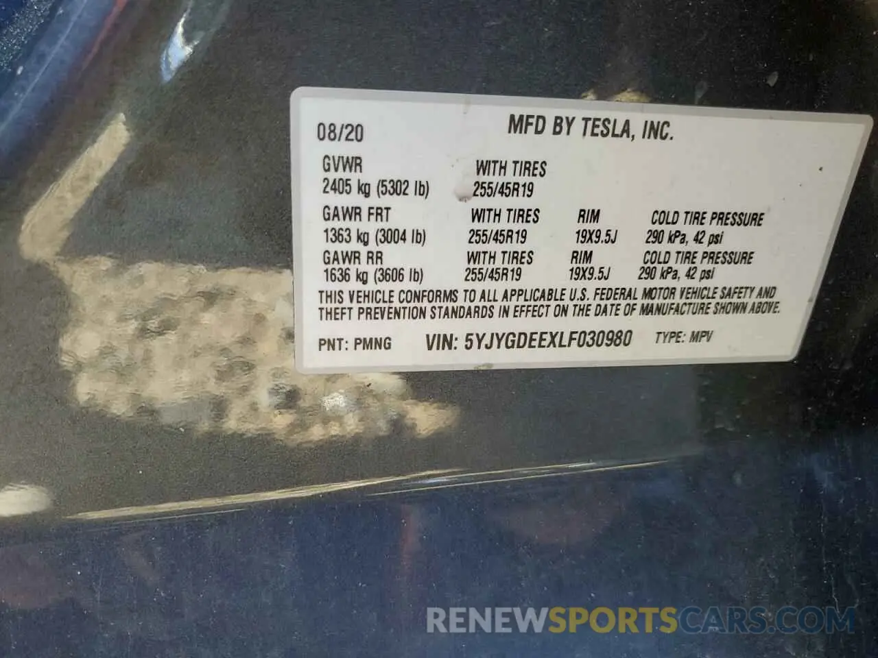 14 Photograph of a damaged car 5YJYGDEEXLF030980 TESLA MODEL Y 2020