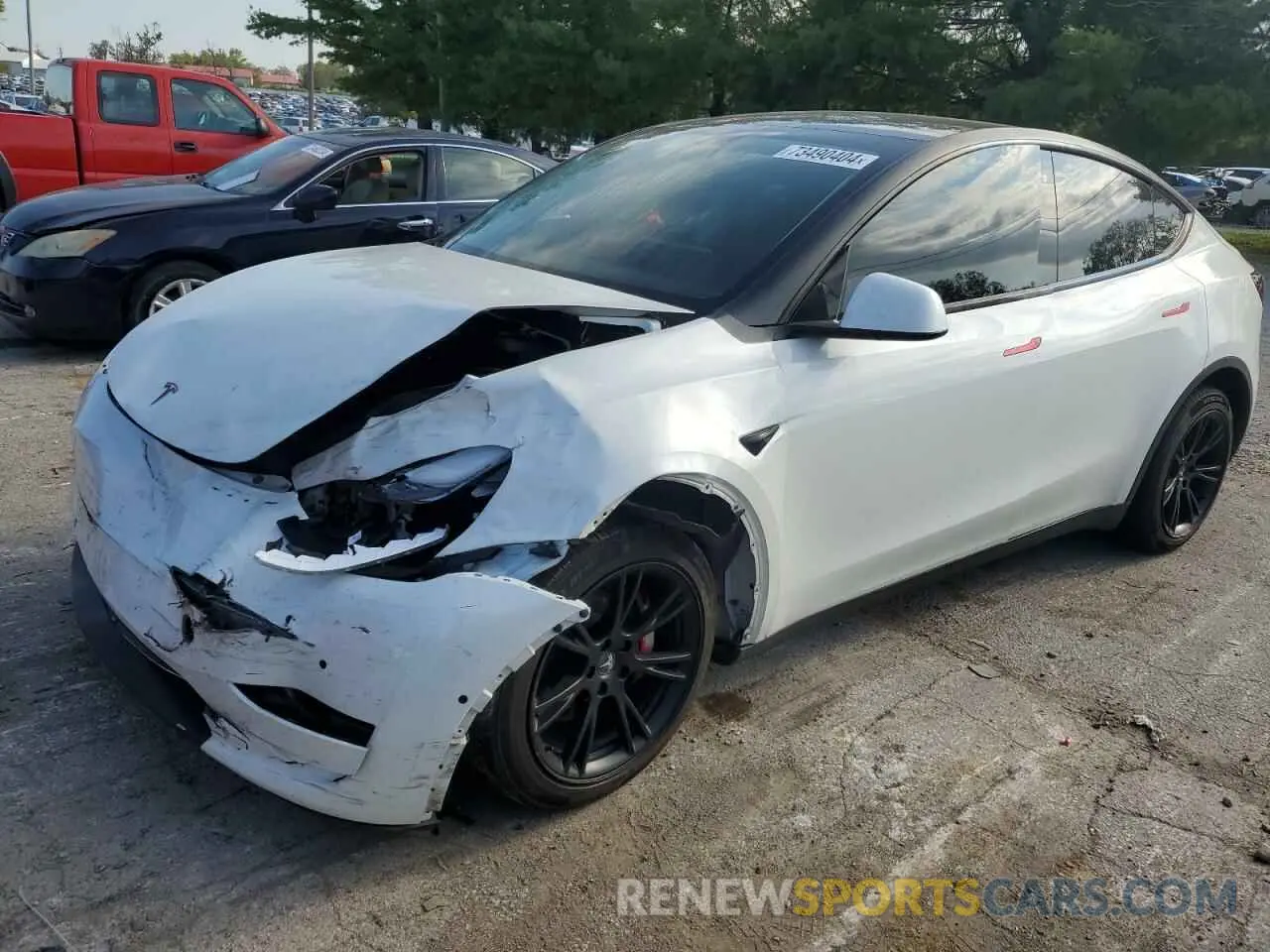 1 Photograph of a damaged car 5YJYGDEEXLF038271 TESLA MODEL Y 2020