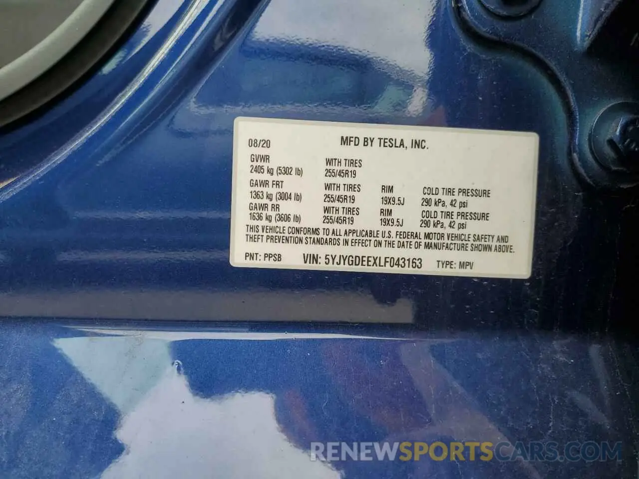 13 Photograph of a damaged car 5YJYGDEEXLF043163 TESLA MODEL Y 2020