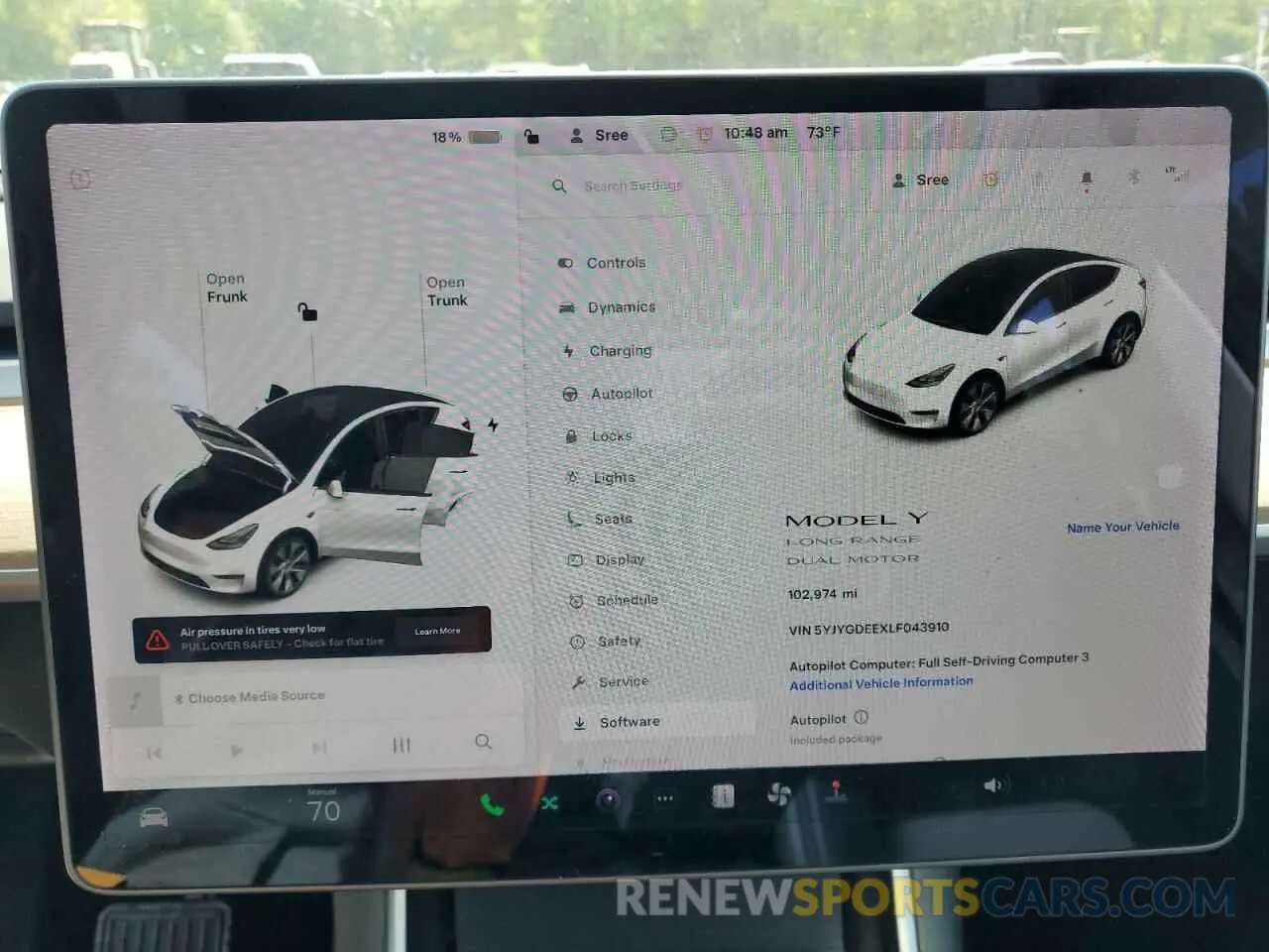 9 Photograph of a damaged car 5YJYGDEEXLF043910 TESLA MODEL Y 2020