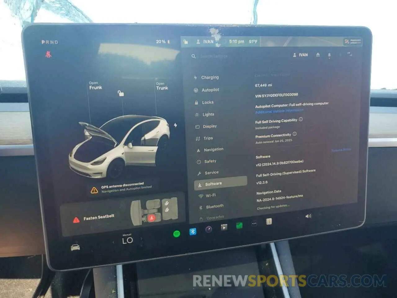 9 Photograph of a damaged car 5YJYGDEF0LF003098 TESLA MODEL Y 2020