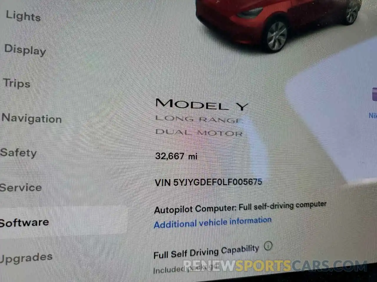 8 Photograph of a damaged car 5YJYGDEF0LF005675 TESLA MODEL Y 2020