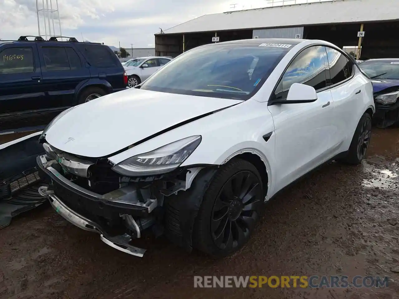 2 Photograph of a damaged car 5YJYGDEF3LF003483 TESLA MODEL Y 2020