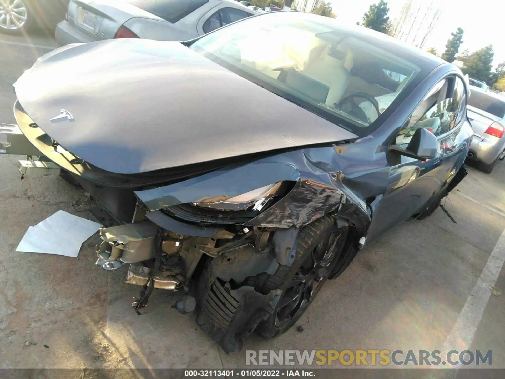 2 Photograph of a damaged car 5YJYGDEF3LF013320 TESLA MODEL Y 2020