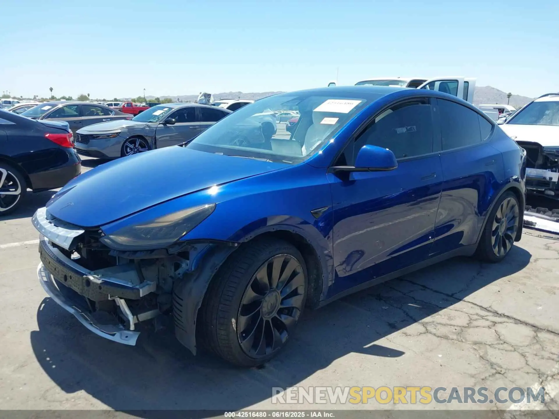 2 Photograph of a damaged car 5YJYGDEF4LF034418 TESLA MODEL Y 2020