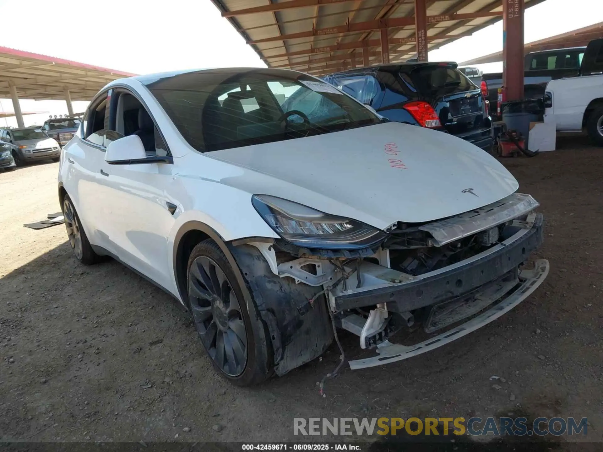 1 Photograph of a damaged car 5YJYGDEF4LF057293 TESLA MODEL Y 2020
