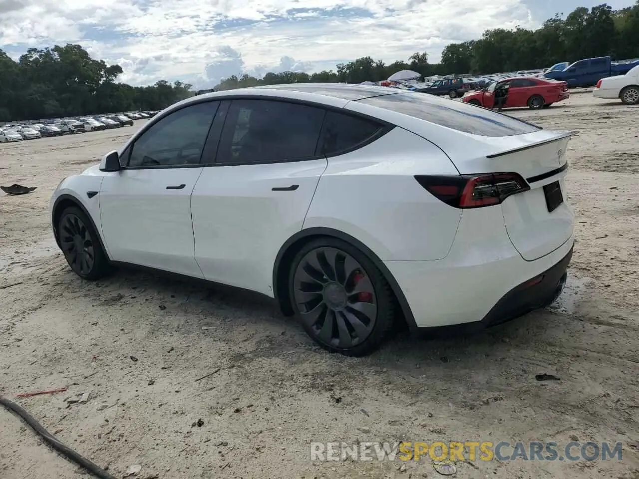 2 Photograph of a damaged car 5YJYGDEF5LF046822 TESLA MODEL Y 2020