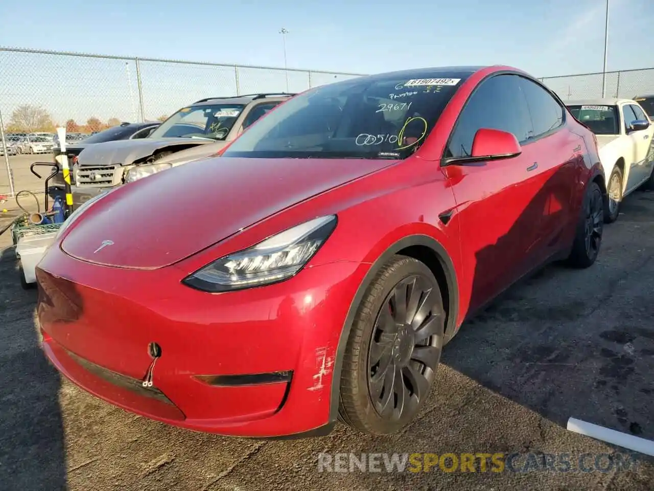 2 Photograph of a damaged car 5YJYGDEF6LF005101 TESLA MODEL Y 2020