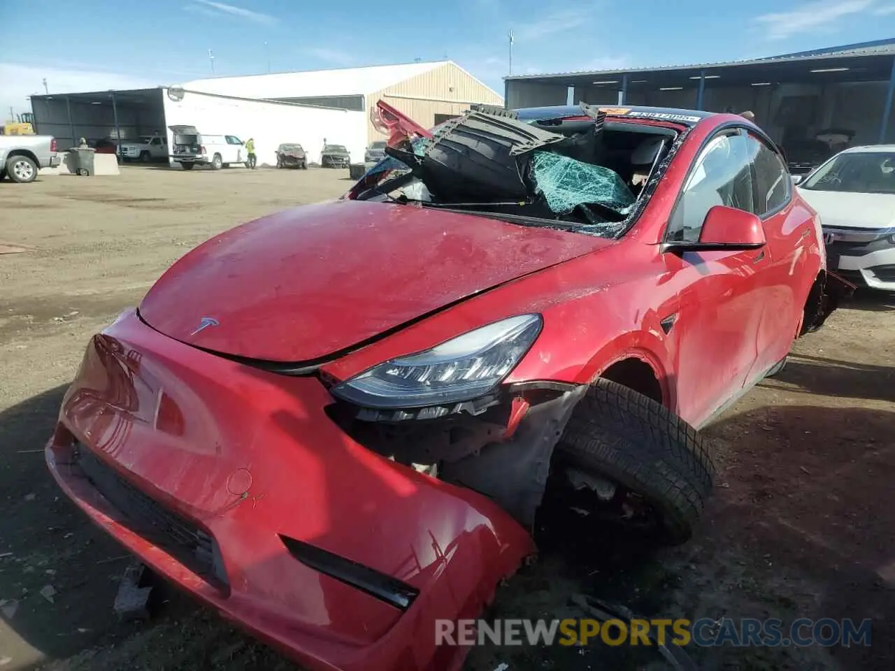 1 Photograph of a damaged car 5YJYGDEF6LF009729 TESLA MODEL Y 2020