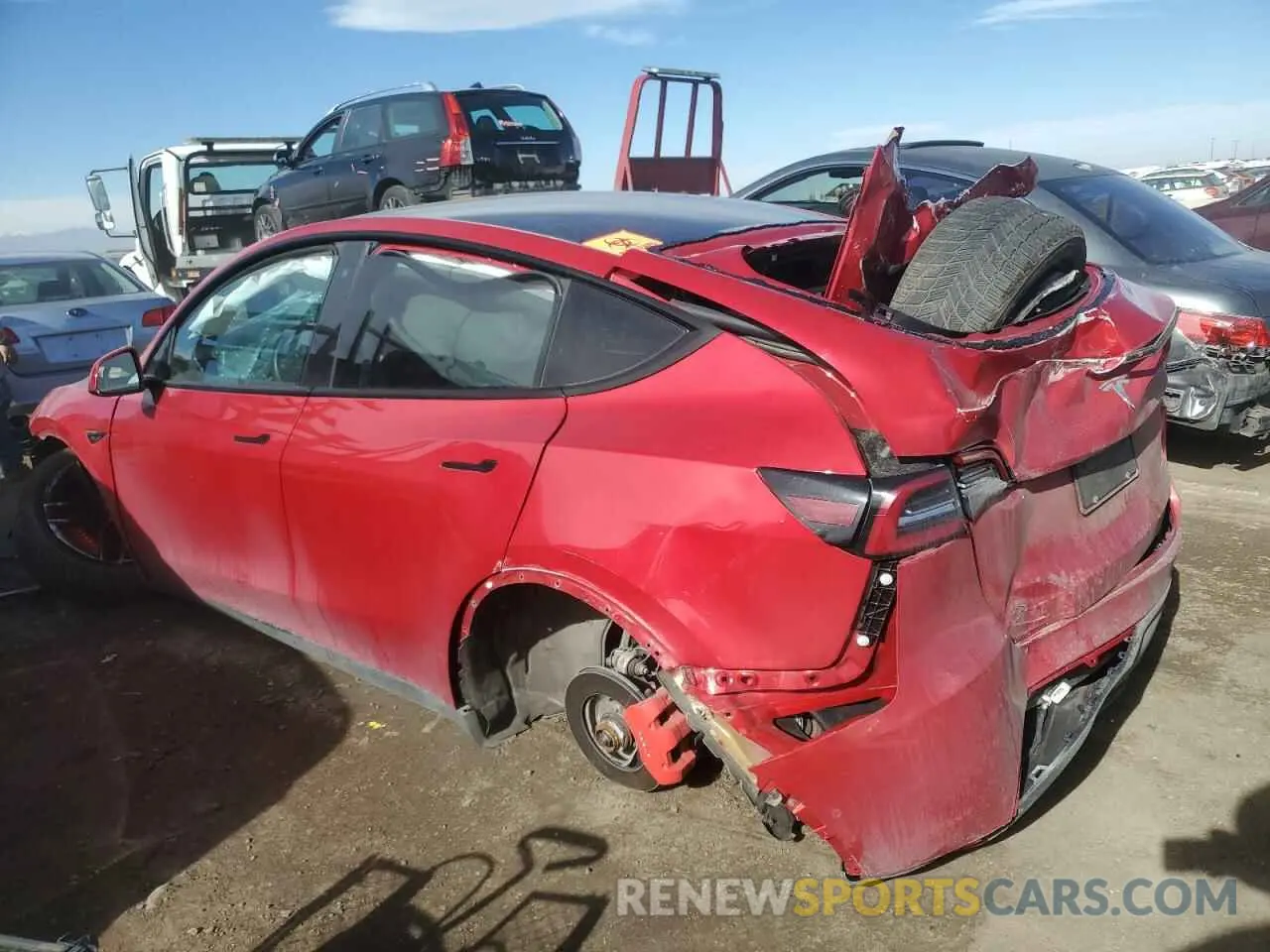 2 Photograph of a damaged car 5YJYGDEF6LF009729 TESLA MODEL Y 2020