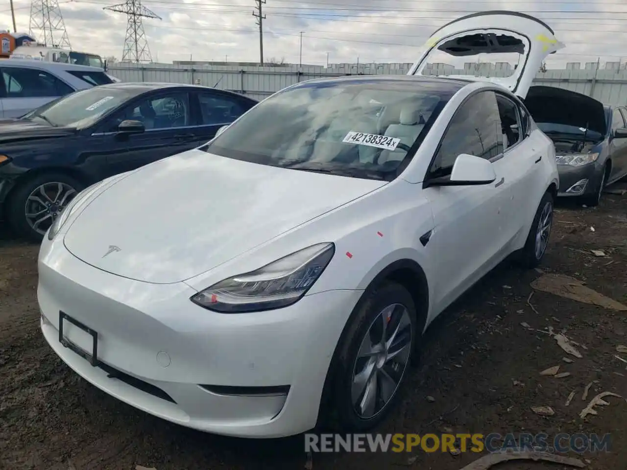 1 Photograph of a damaged car 5YJYGDEF6LF018544 TESLA MODEL Y 2020