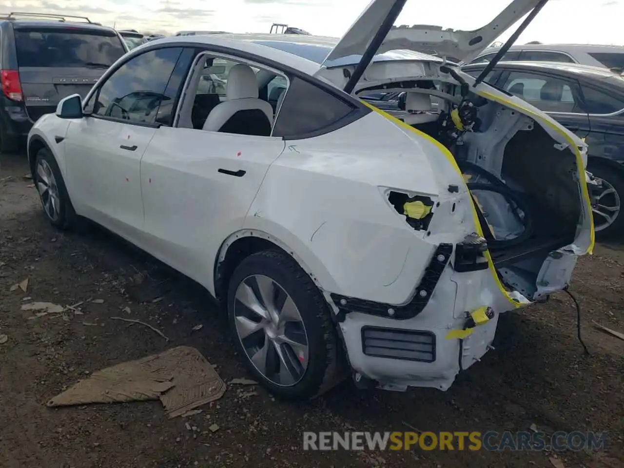 2 Photograph of a damaged car 5YJYGDEF6LF018544 TESLA MODEL Y 2020