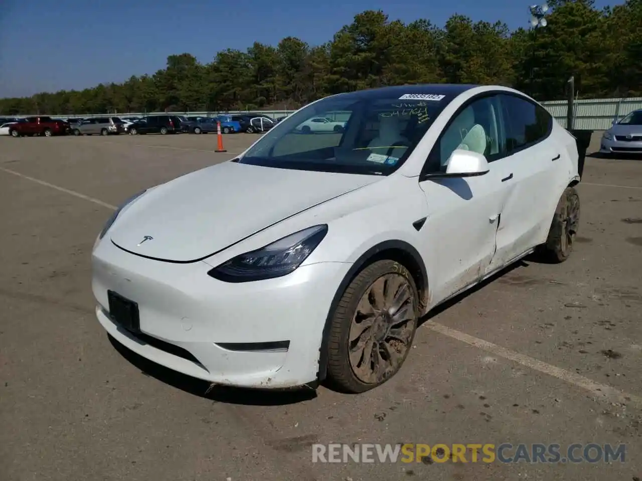 2 Photograph of a damaged car 5YJYGDEF6LF046764 TESLA MODEL Y 2020