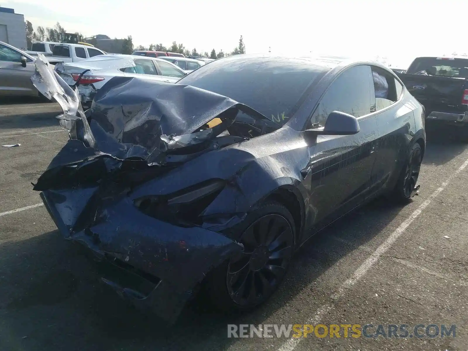 2 Photograph of a damaged car 5YJYGDEF7LF003311 TESLA MODEL Y 2020