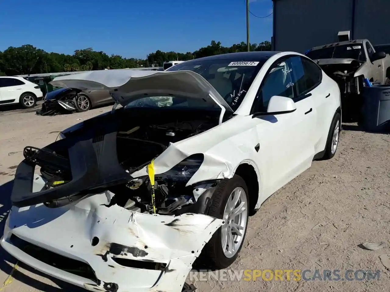 2 Photograph of a damaged car 5YJYGDEF7LF018892 TESLA MODEL Y 2020