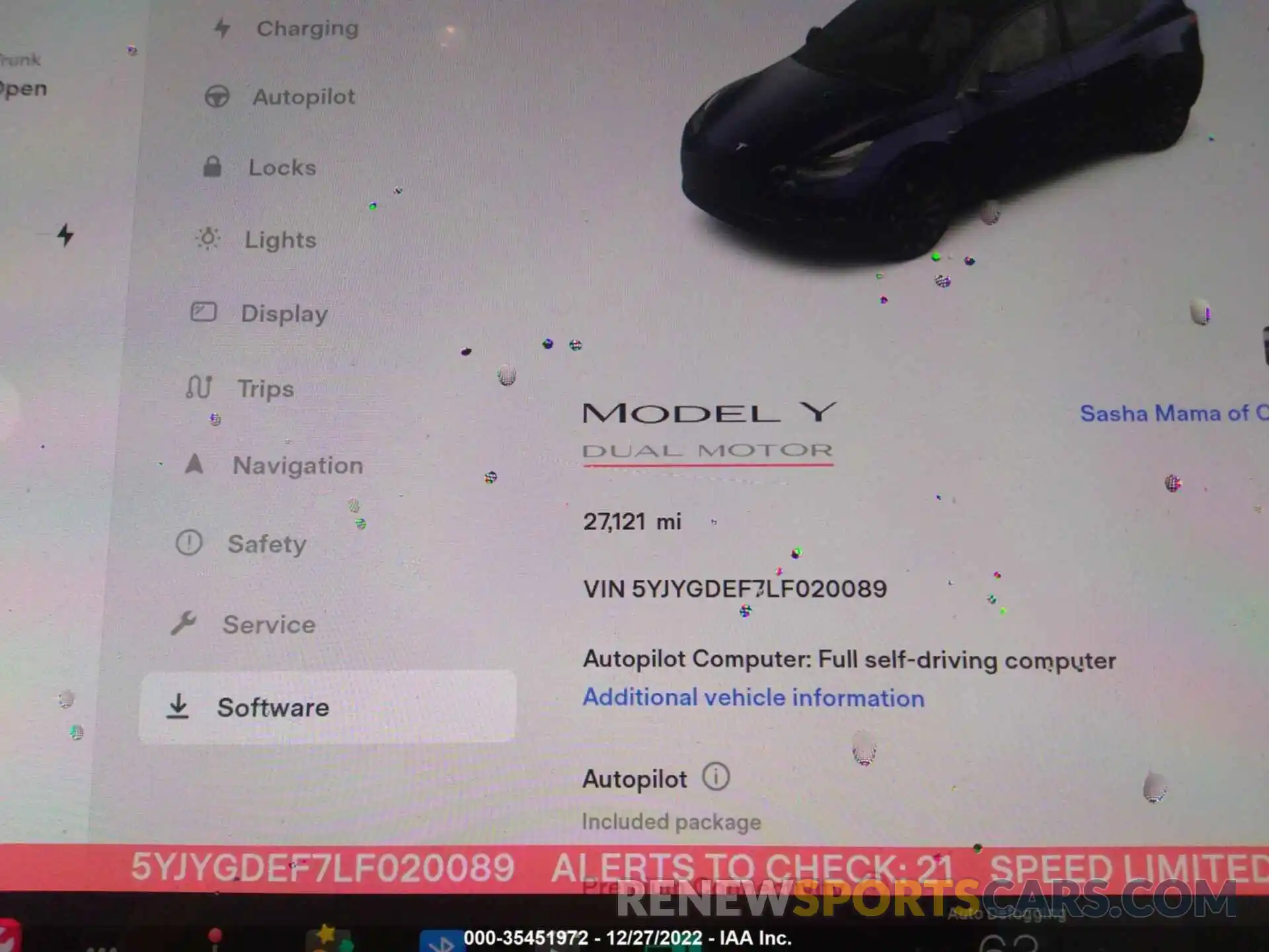 7 Photograph of a damaged car 5YJYGDEF7LF020089 TESLA MODEL Y 2020