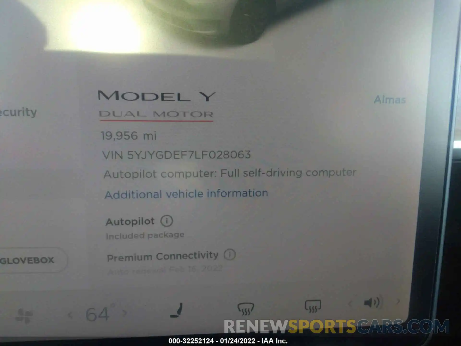 7 Photograph of a damaged car 5YJYGDEF7LF028063 TESLA MODEL Y 2020