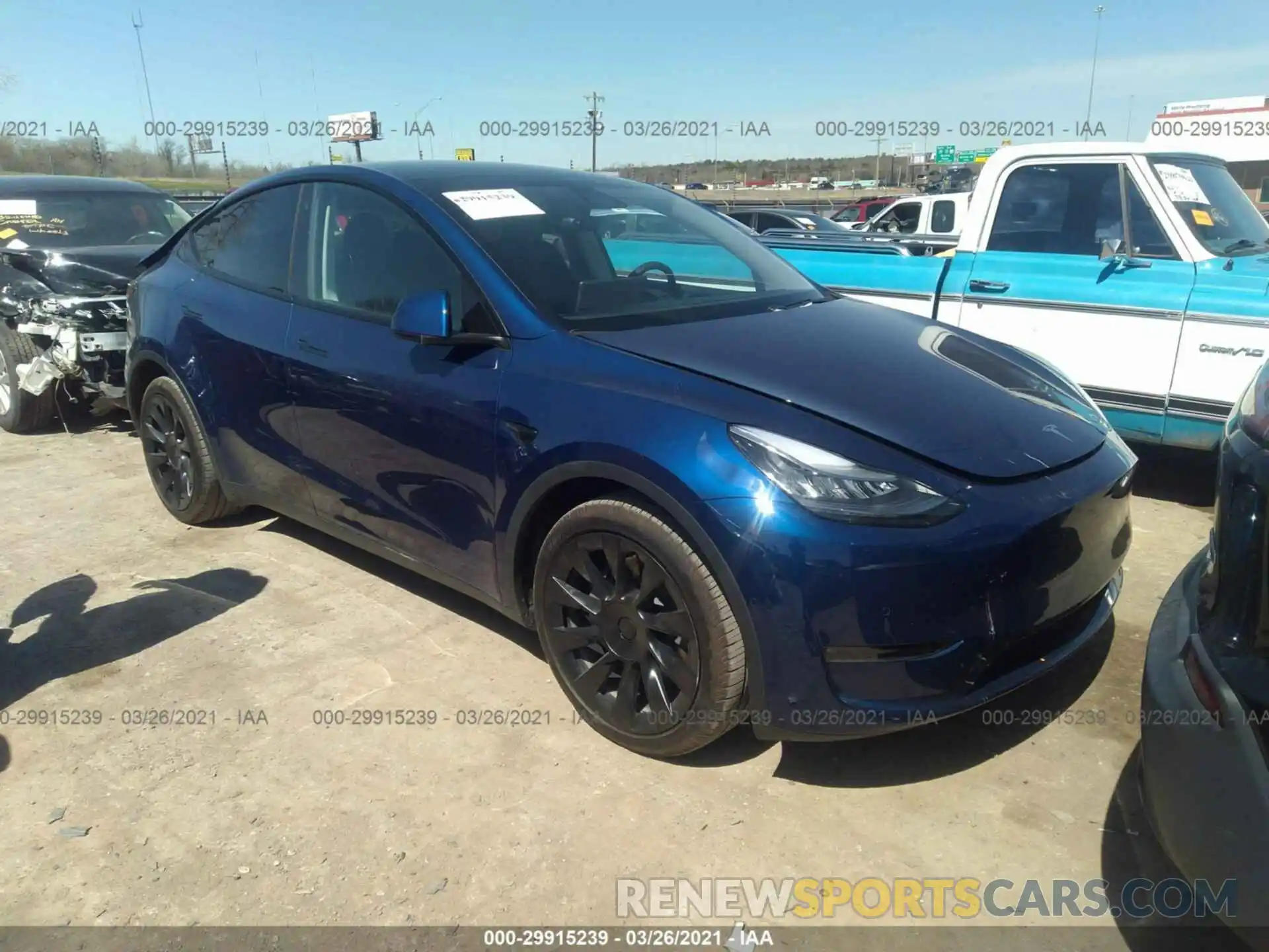 1 Photograph of a damaged car 5YJYGDEF7LF037653 TESLA MODEL Y 2020