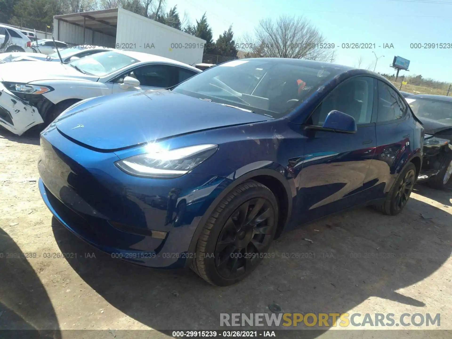 2 Photograph of a damaged car 5YJYGDEF7LF037653 TESLA MODEL Y 2020