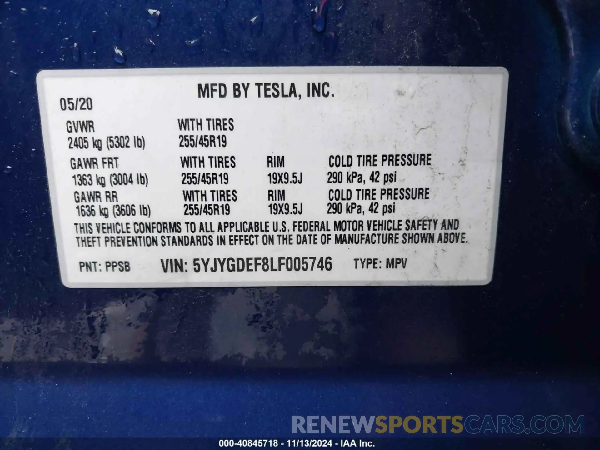 9 Photograph of a damaged car 5YJYGDEF8LF005746 TESLA MODEL Y 2020