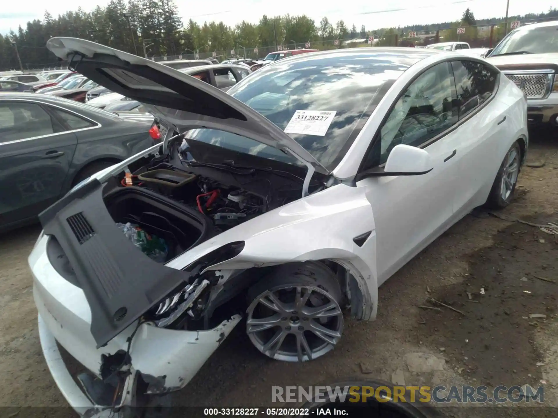 2 Photograph of a damaged car 5YJYGDEF8LF005892 TESLA MODEL Y 2020