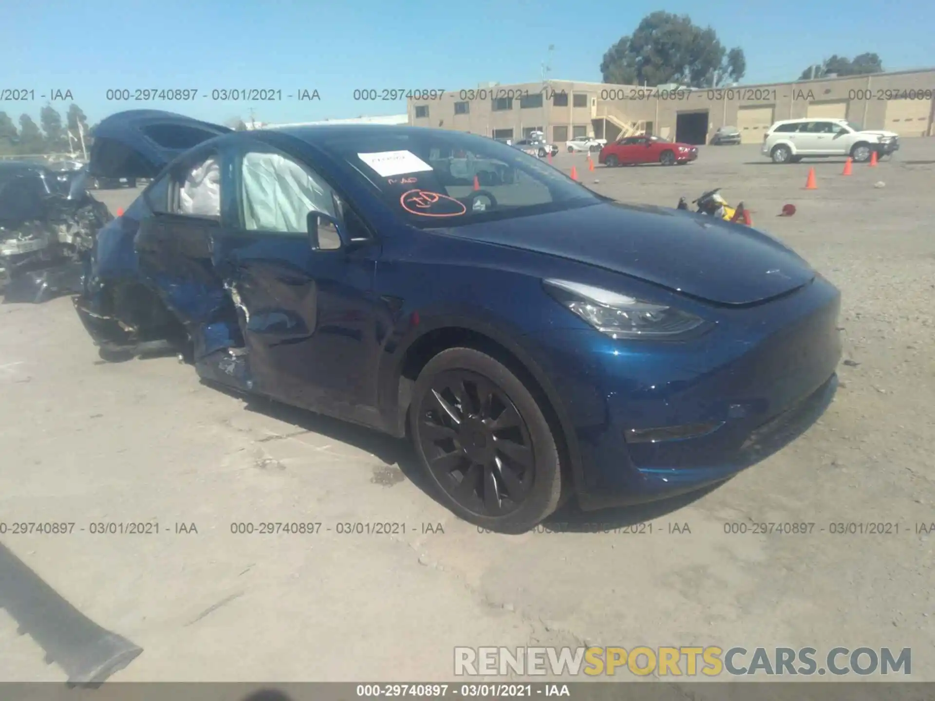 1 Photograph of a damaged car 5YJYGDEF9LF000488 TESLA MODEL Y 2020