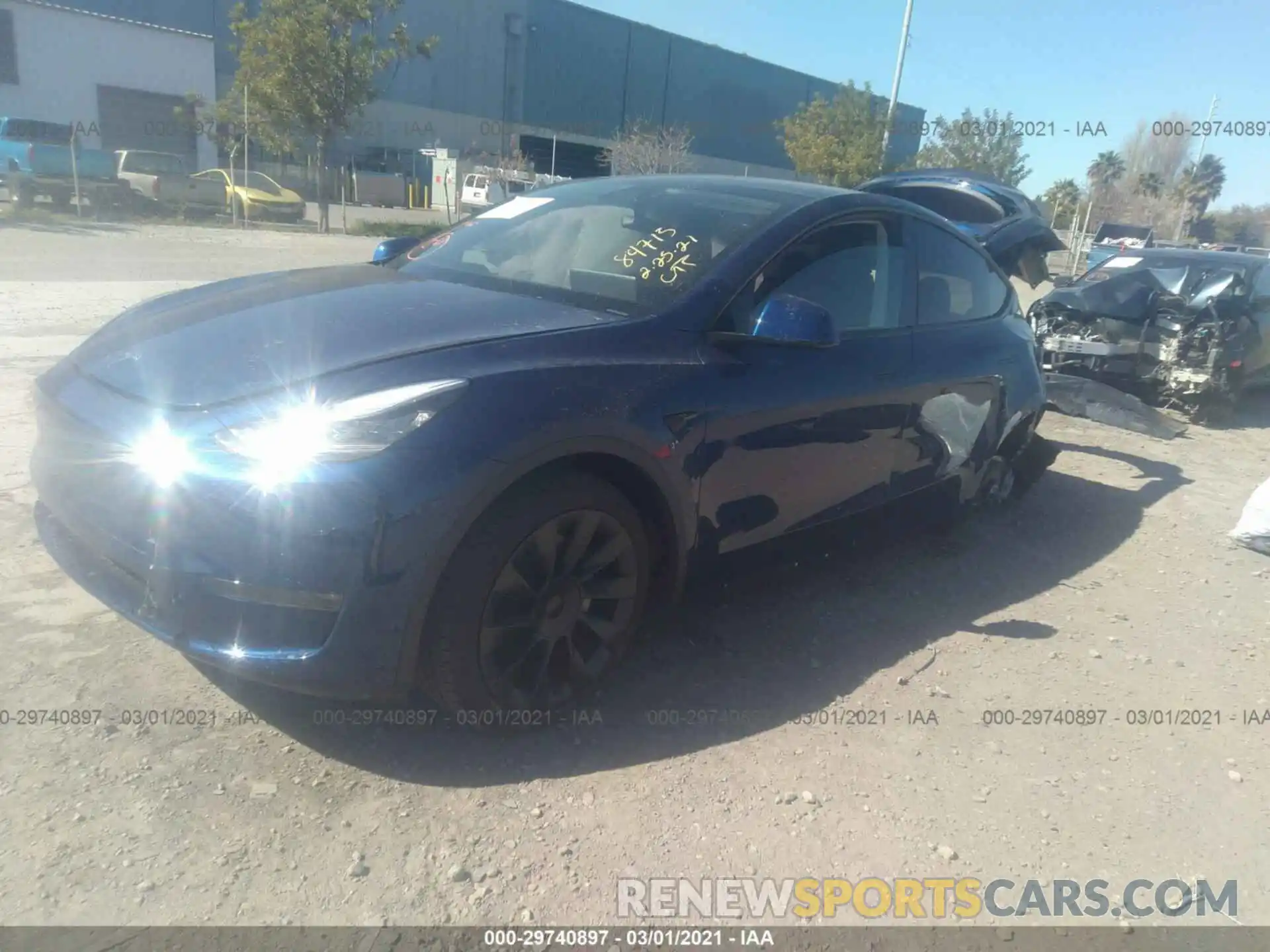 2 Photograph of a damaged car 5YJYGDEF9LF000488 TESLA MODEL Y 2020