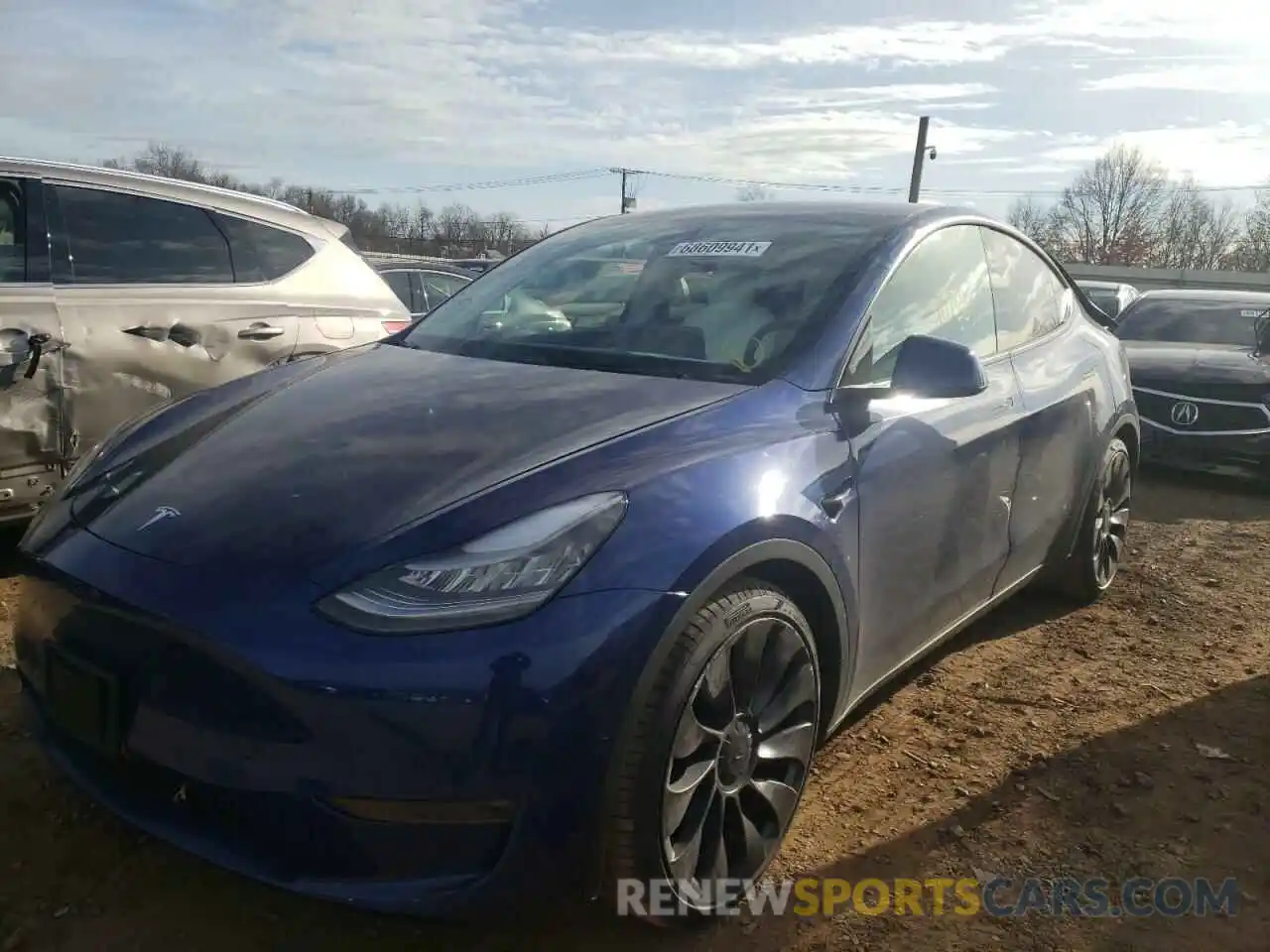 2 Photograph of a damaged car 5YJYGDEF9LF049626 TESLA MODEL Y 2020