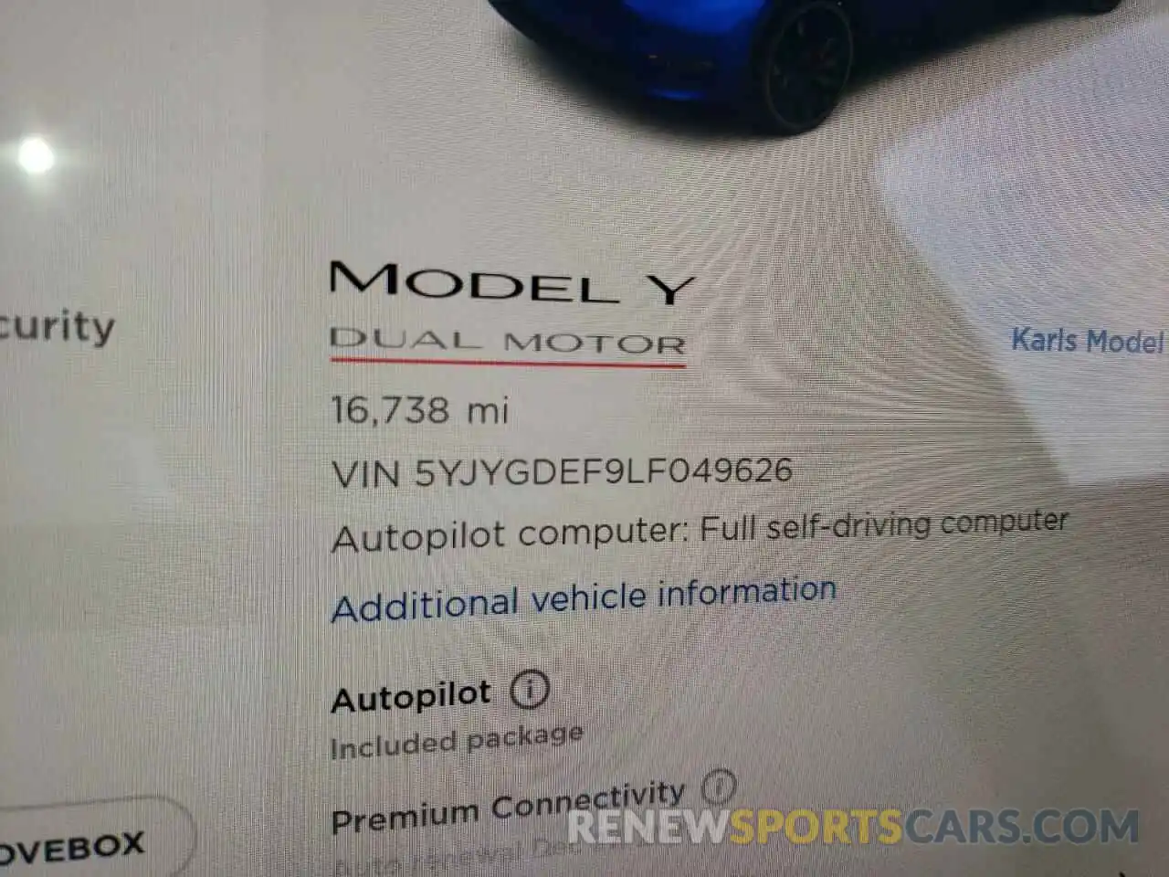 8 Photograph of a damaged car 5YJYGDEF9LF049626 TESLA MODEL Y 2020