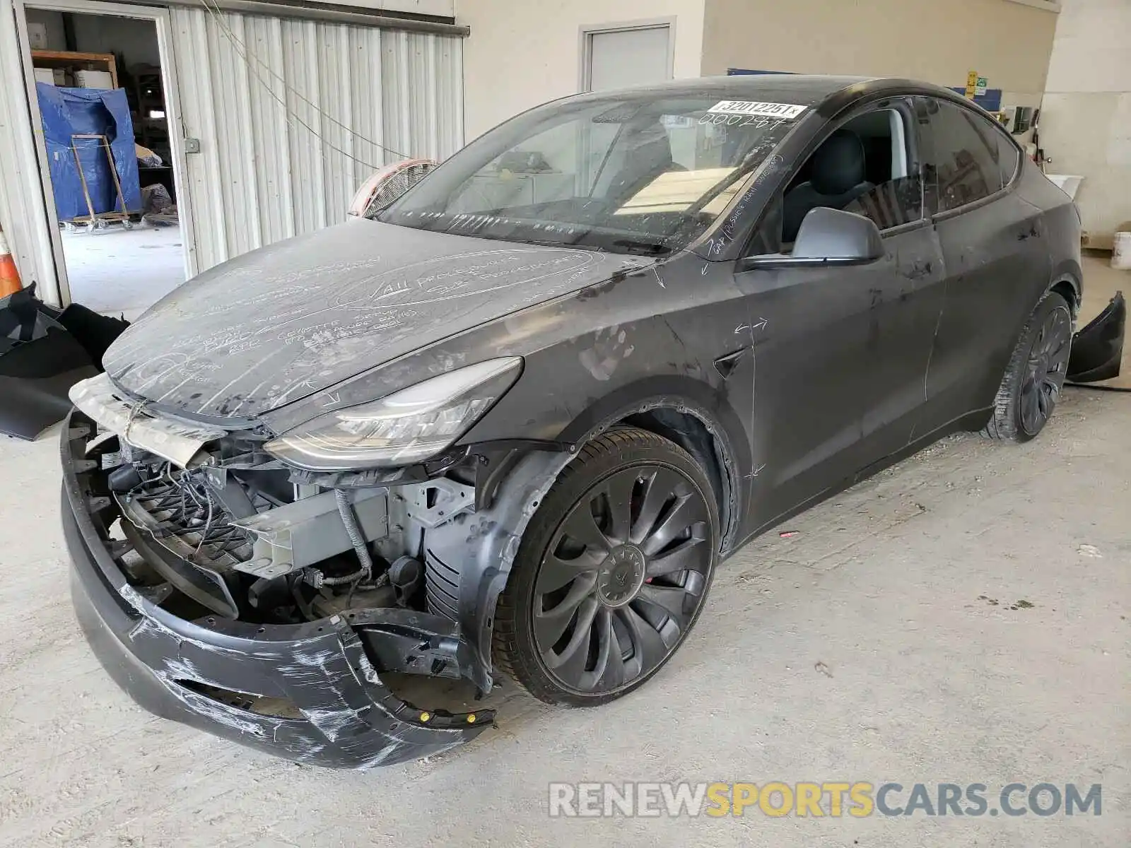 2 Photograph of a damaged car 5YJYGDEFXLF000287 TESLA MODEL Y 2020