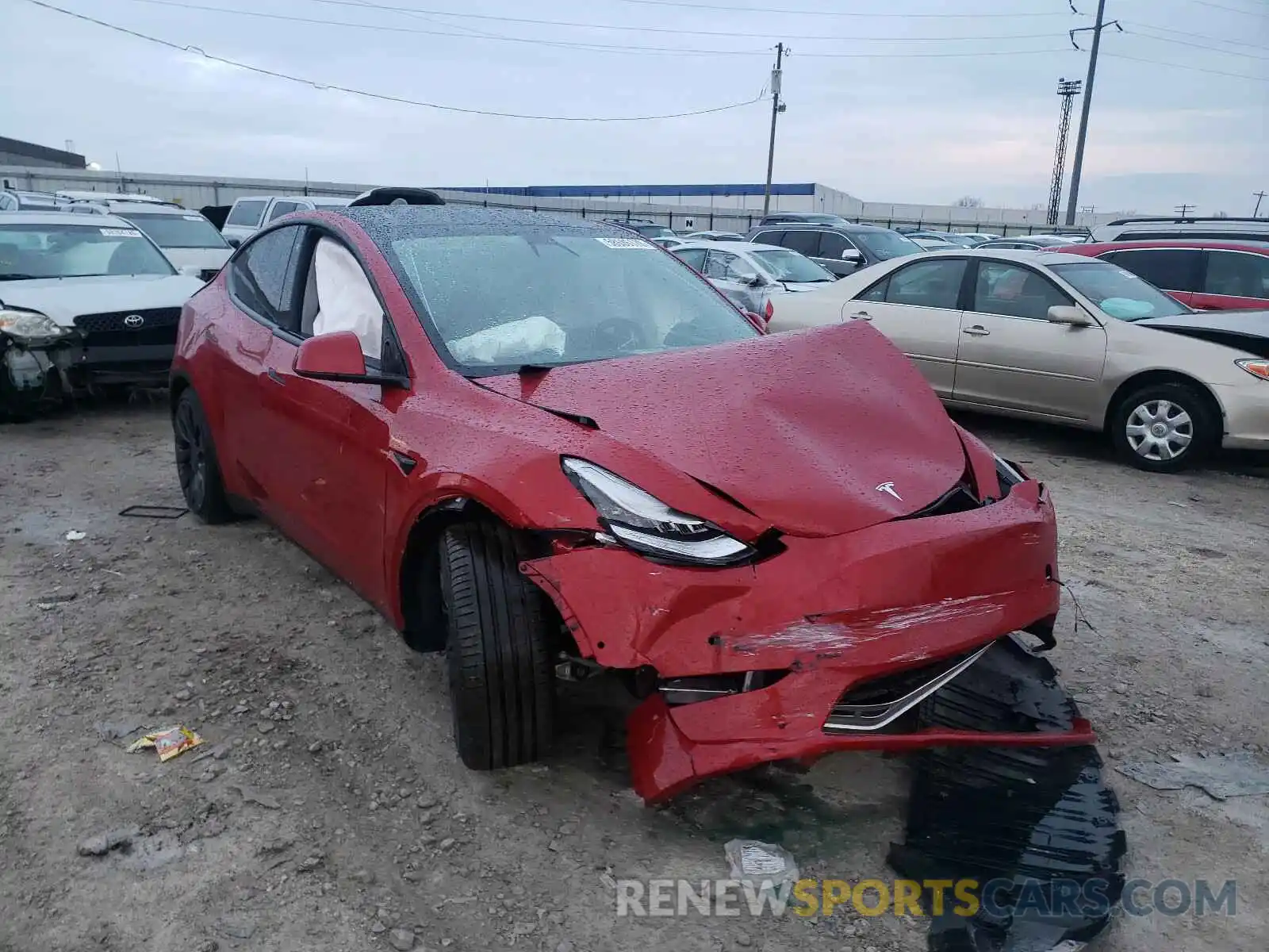 1 Photograph of a damaged car 5YJYGDEFXLF027988 TESLA MODEL Y 2020