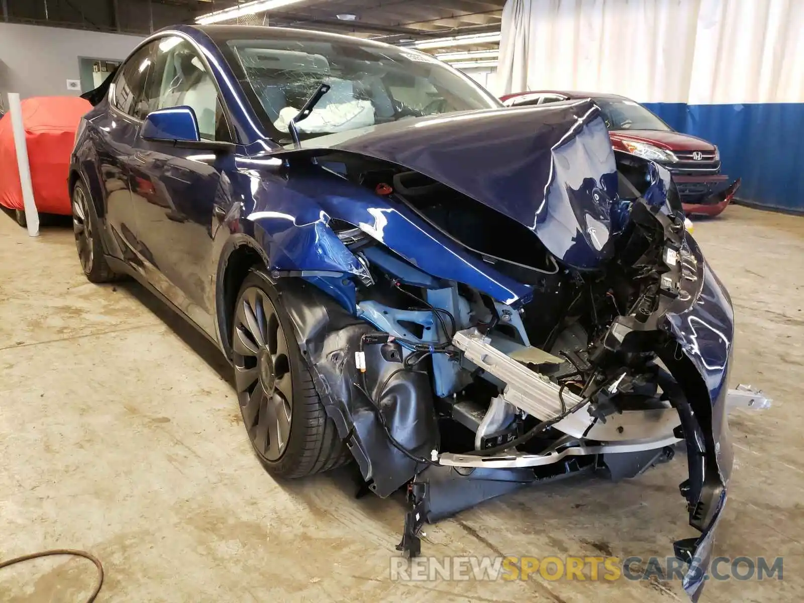 1 Photograph of a damaged car 5YJYGDEFXLF037839 TESLA MODEL Y 2020