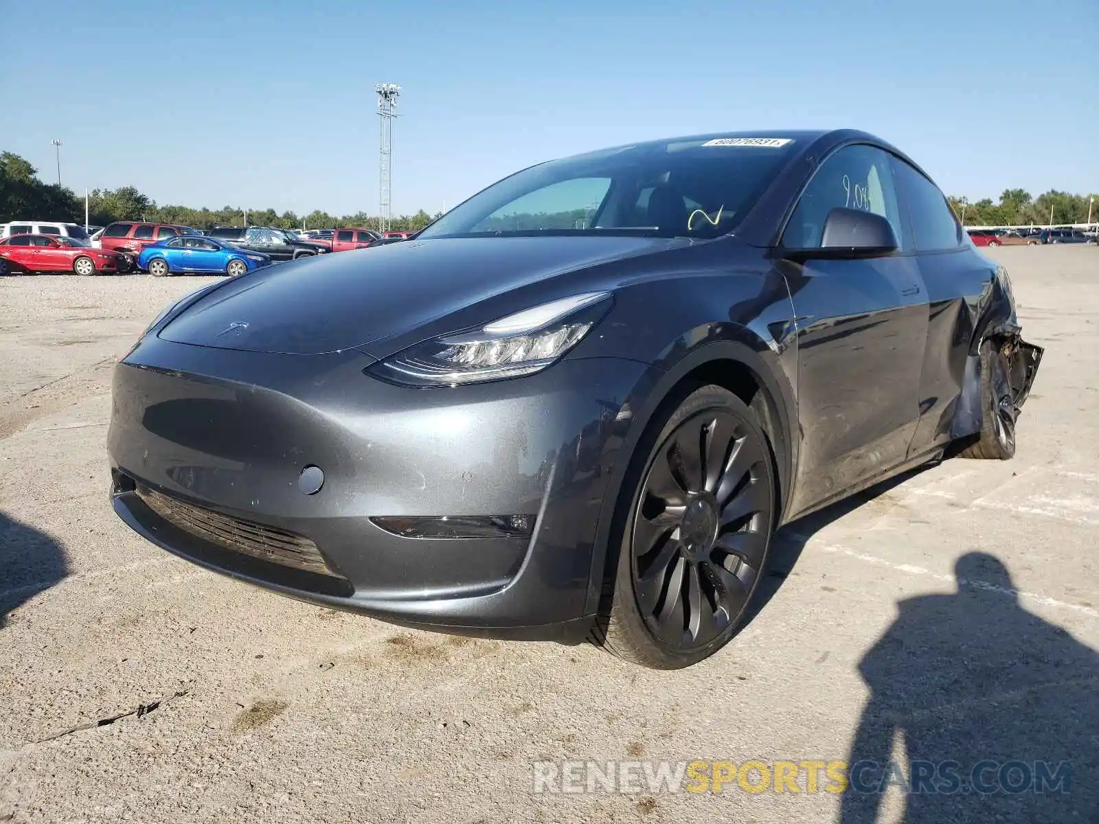 2 Photograph of a damaged car 5YJYGDEFXLF049876 TESLA MODEL Y 2020