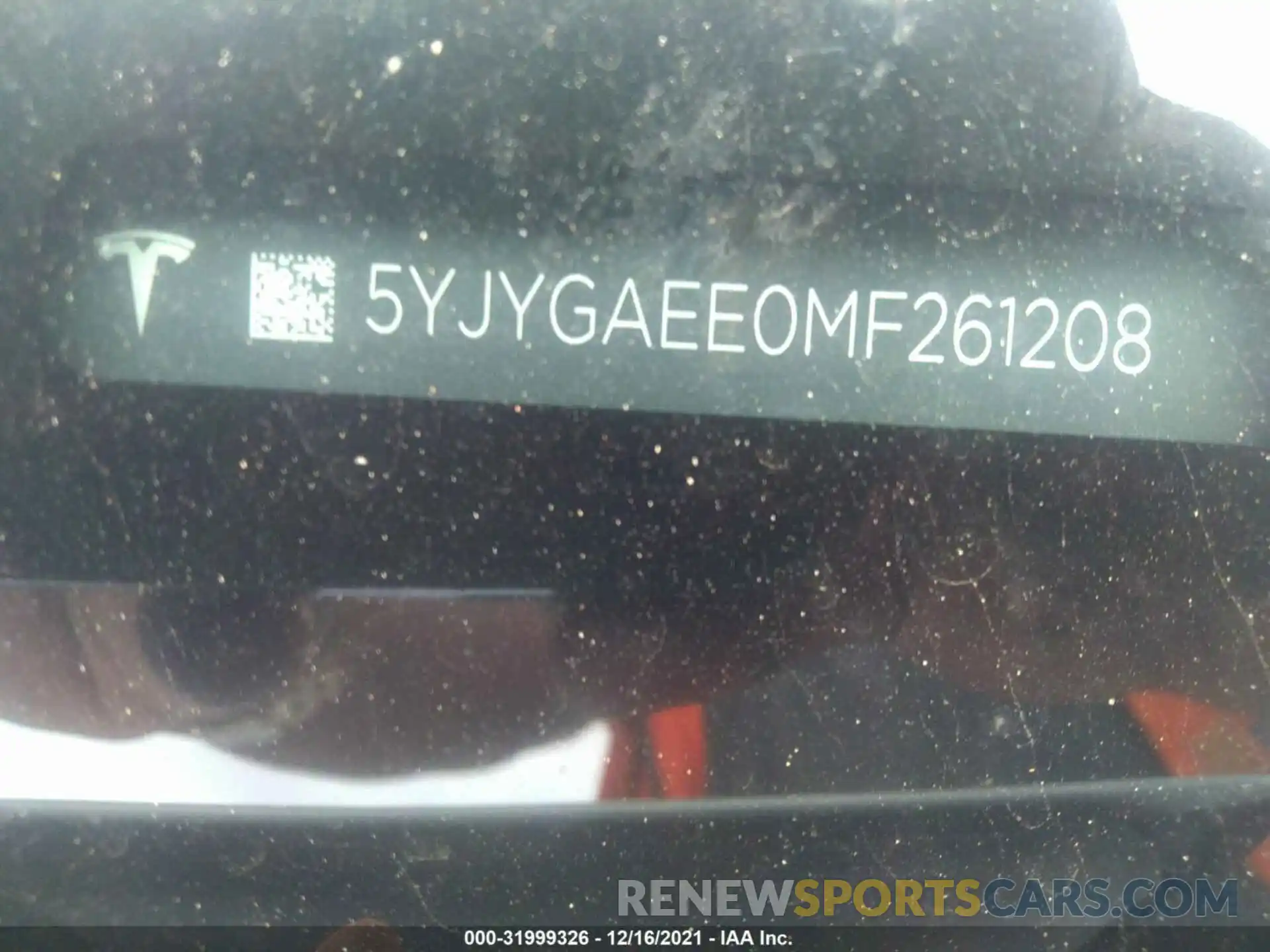 9 Photograph of a damaged car 5YJYGAEE0MF261208 TESLA MODEL Y 2021