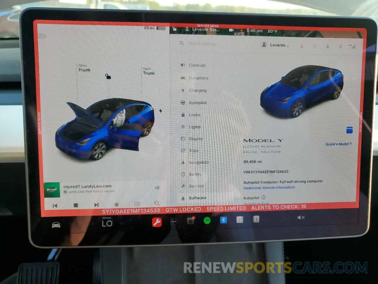 9 Photograph of a damaged car 5YJYGAEE1MF134533 TESLA MODEL Y 2021