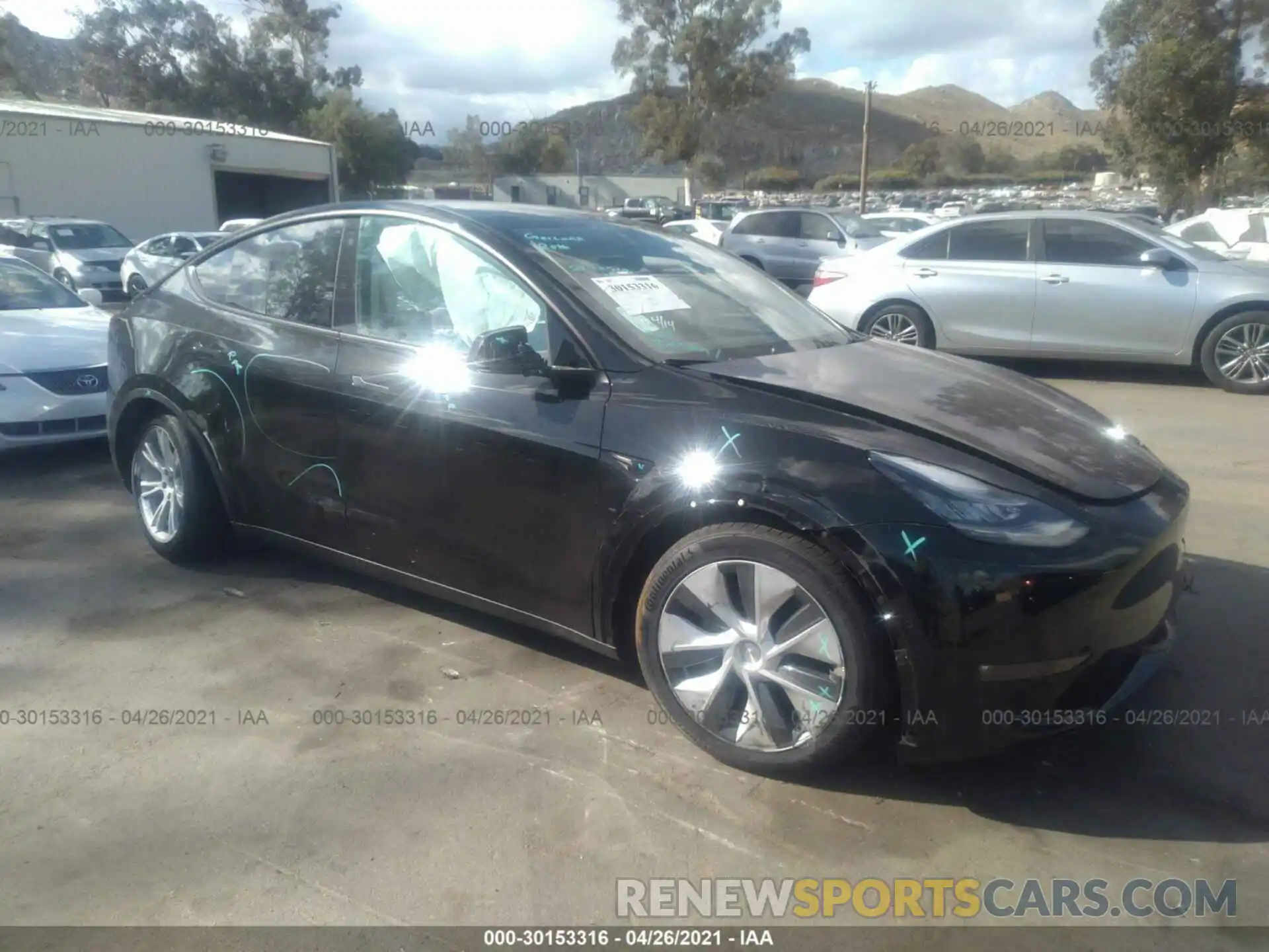 1 Photograph of a damaged car 5YJYGAEE1MF157603 TESLA MODEL Y 2021