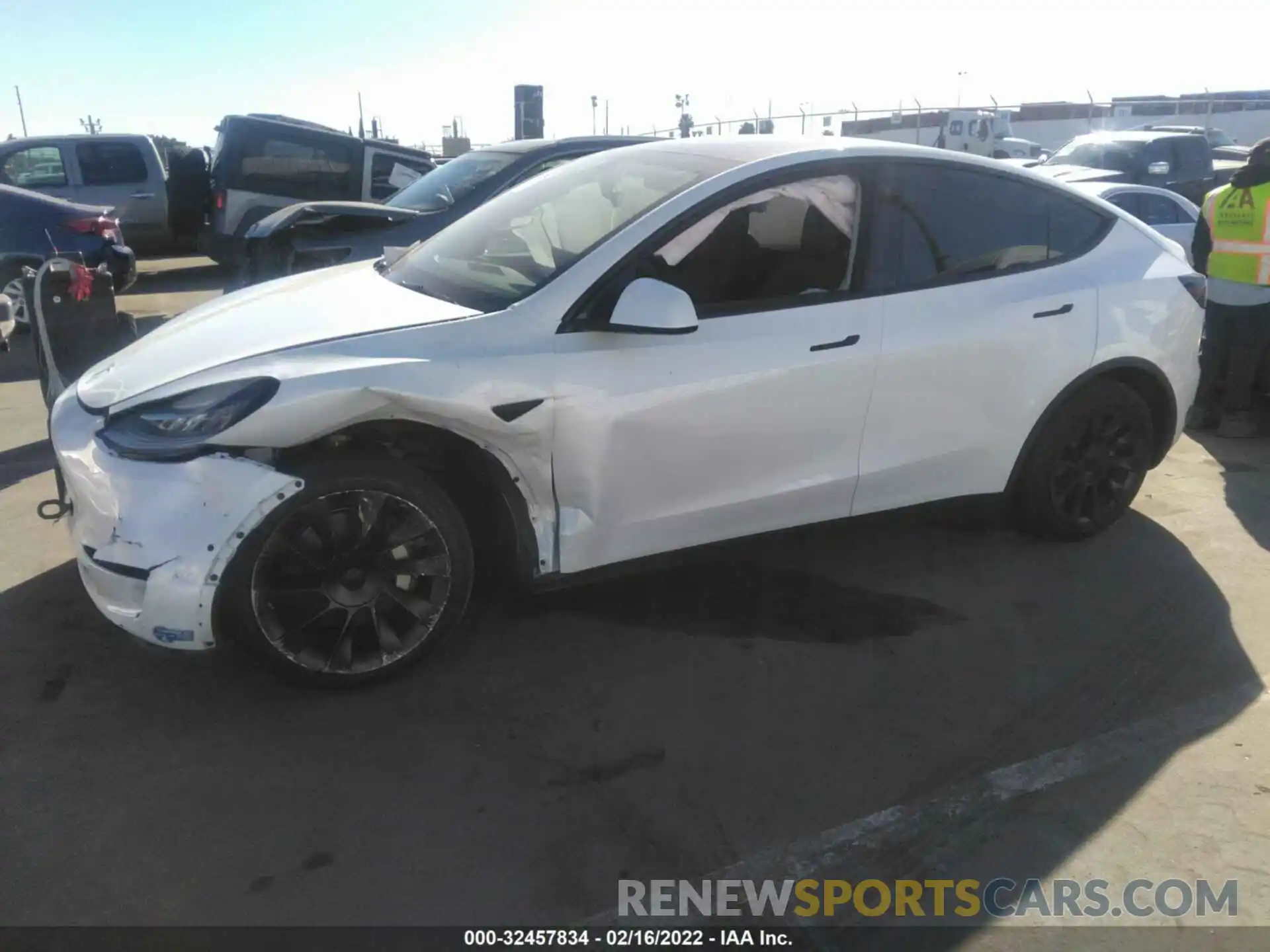 2 Photograph of a damaged car 5YJYGAEE1MF217184 TESLA MODEL Y 2021