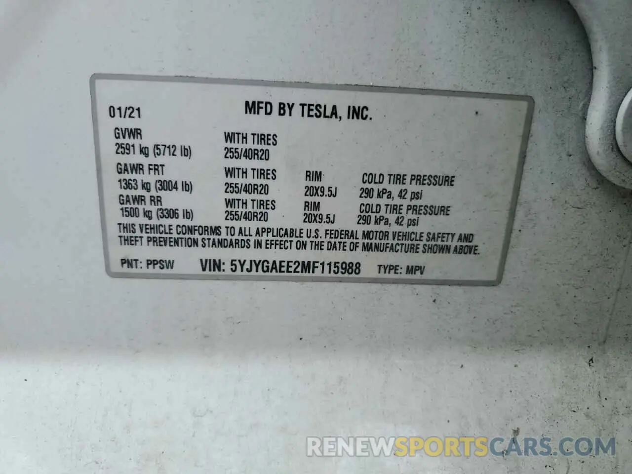 13 Photograph of a damaged car 5YJYGAEE2MF115988 TESLA MODEL Y 2021