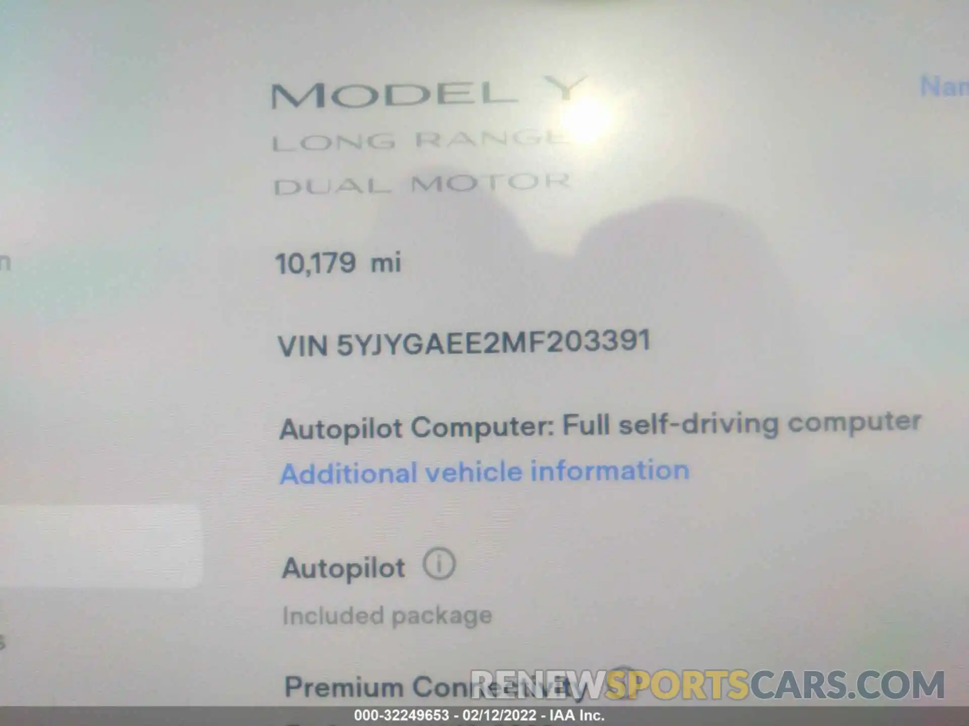 7 Photograph of a damaged car 5YJYGAEE2MF203391 TESLA MODEL Y 2021