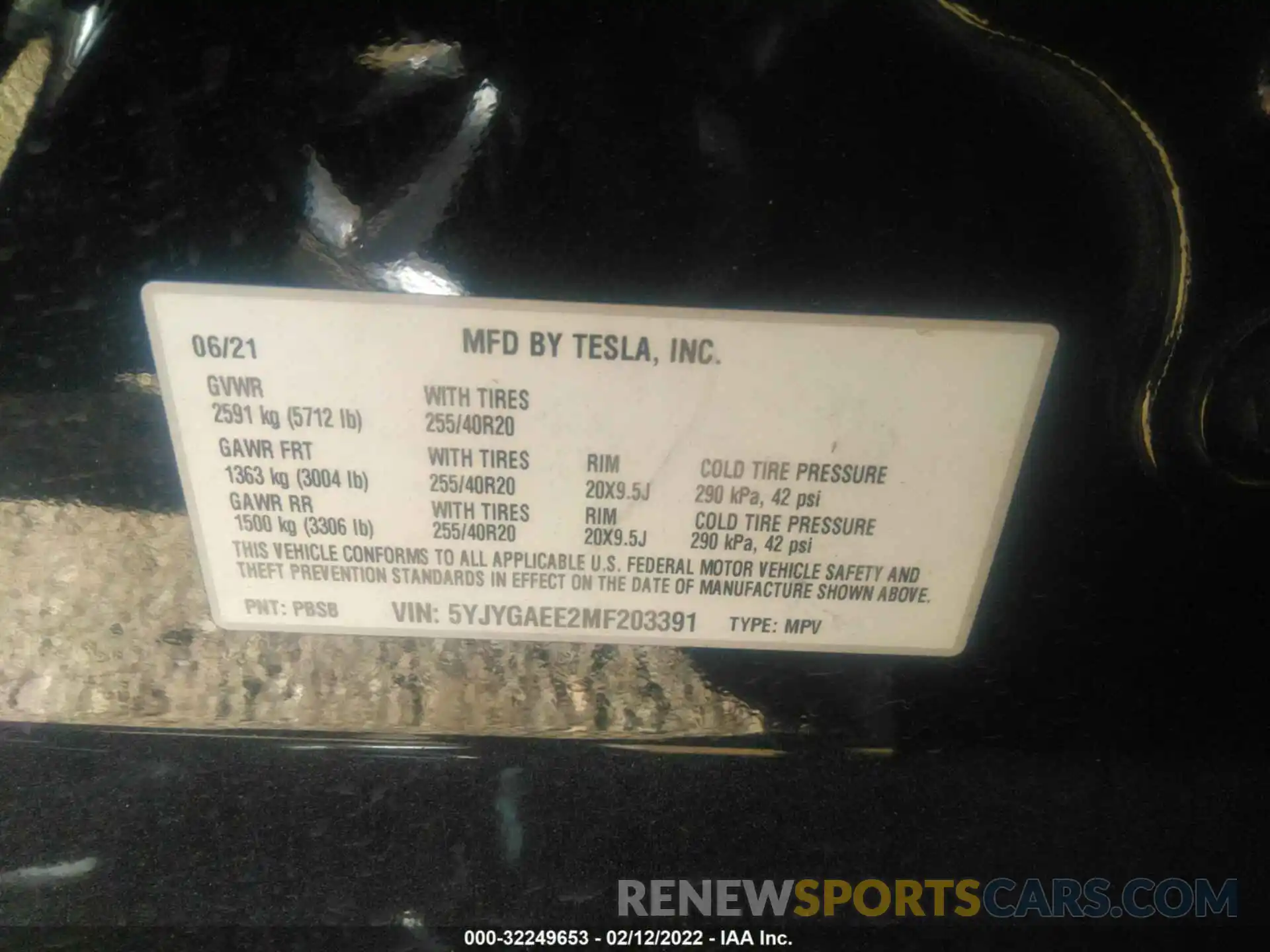 9 Photograph of a damaged car 5YJYGAEE2MF203391 TESLA MODEL Y 2021