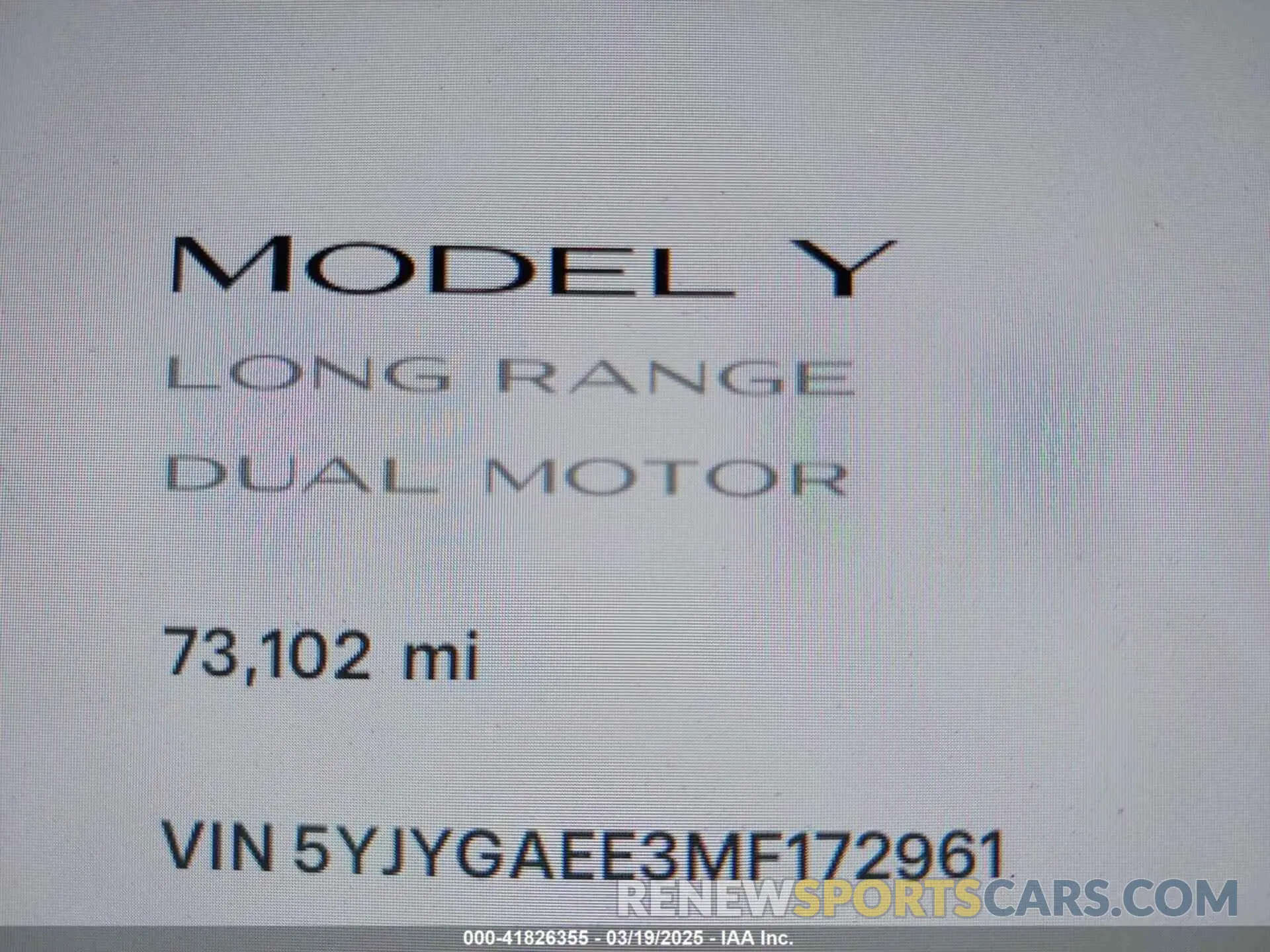 7 Photograph of a damaged car 5YJYGAEE3MF172961 TESLA MODEL Y 2021