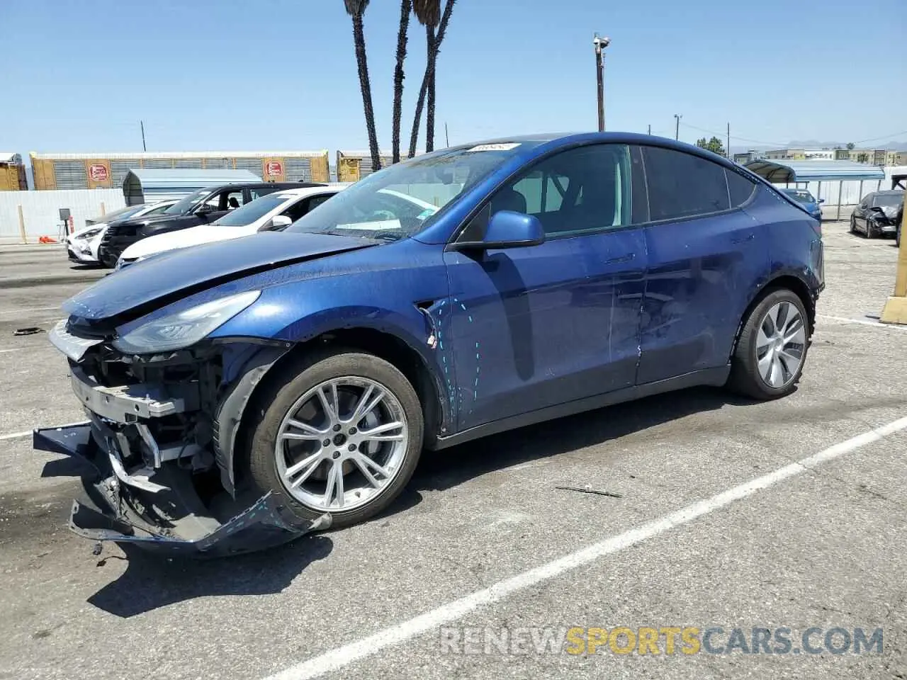 1 Photograph of a damaged car 5YJYGAEE3MF196385 TESLA MODEL Y 2021