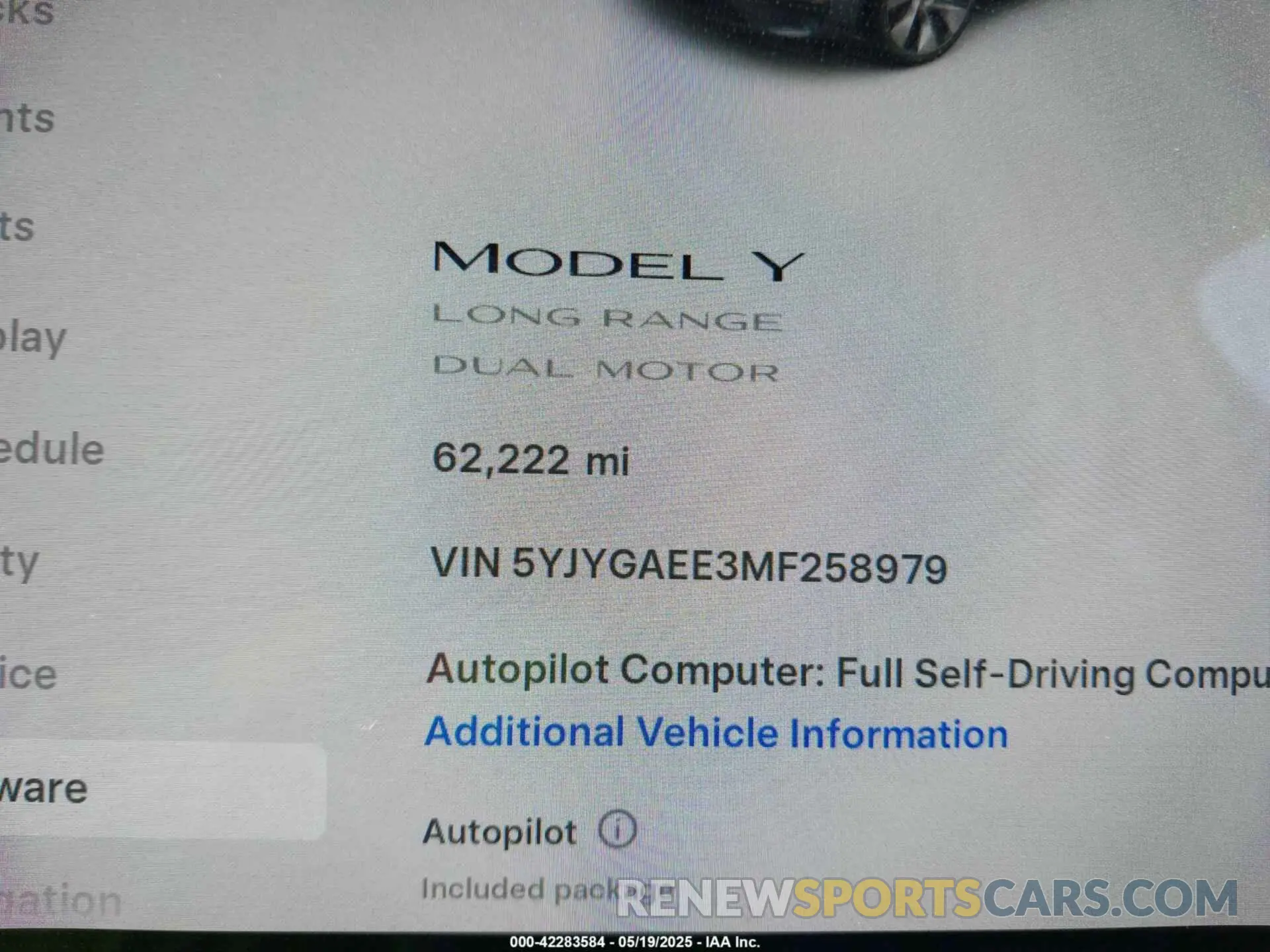 7 Photograph of a damaged car 5YJYGAEE3MF258979 TESLA MODEL Y 2021